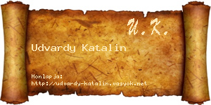 Udvardy Katalin névjegykártya